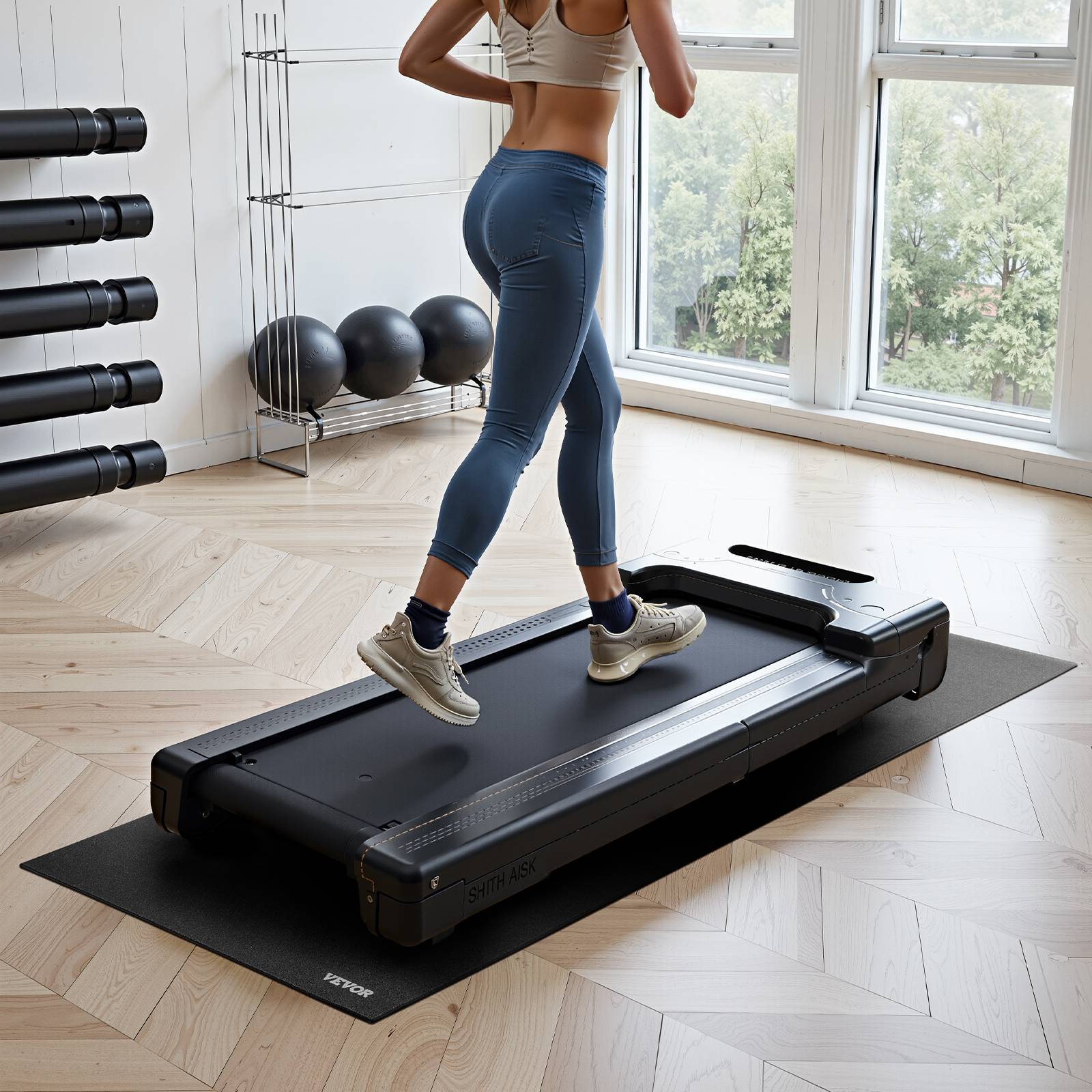 Vevor - VEVOR Tapis équipement exercice 915x1980x6mm, PVC, tapis course. - Image 8