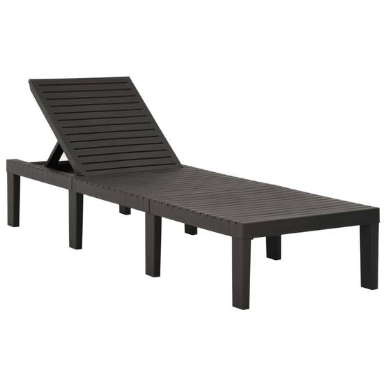 Bain de soleil - Transat - Chaise longue plastique anthracite - MEUBLE PRO - Image 2