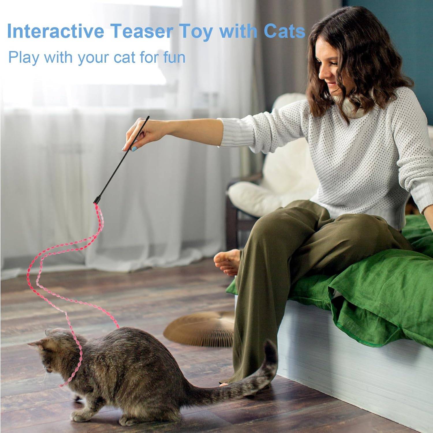 Baguette Interactive avec Ruban pour Chat  DtopbuyAge - Image 2