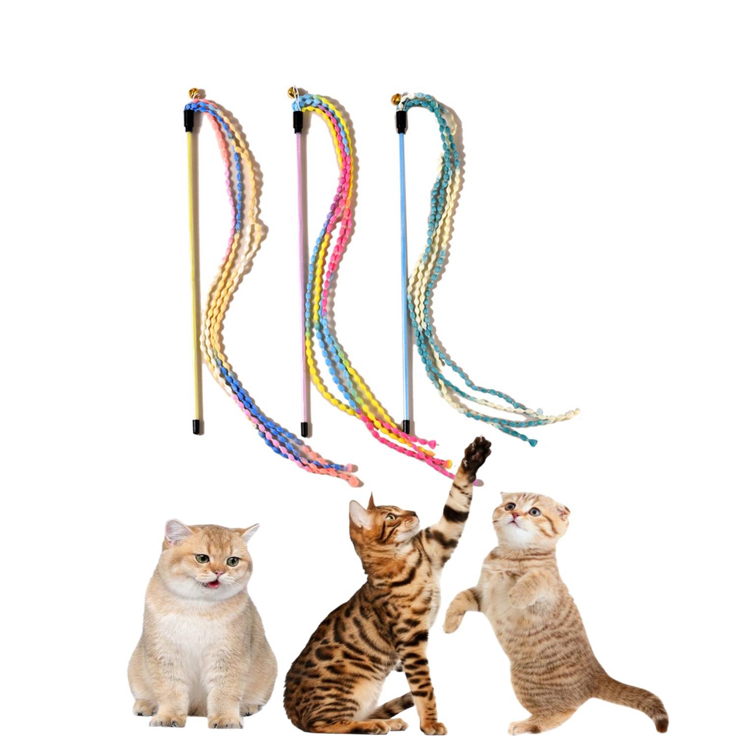 DtopbuyAge - Baguette Interactive avec Ruban pour Chat  DtopbuyAge