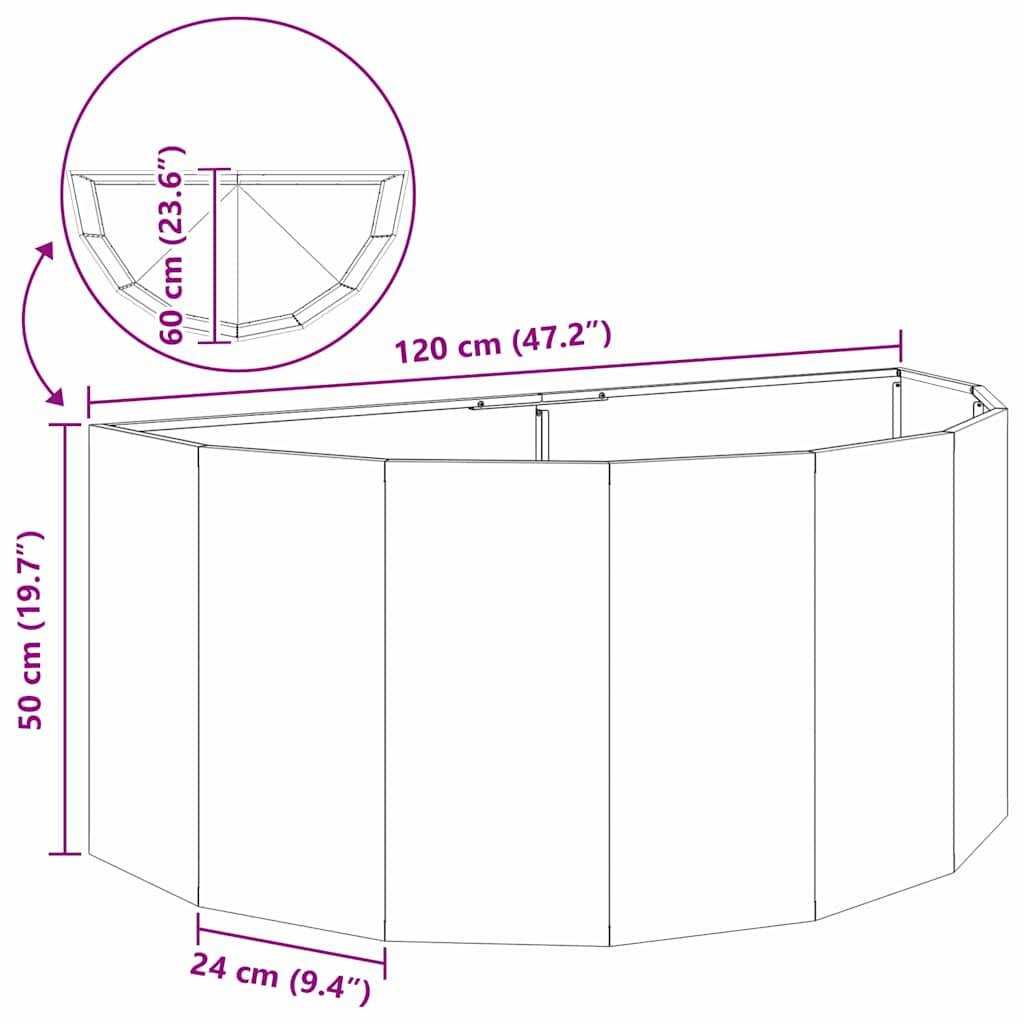 Vidaxl - Jardinière Argent 120 x 60 x 50 cm Acier galvanisé vidaXL 883708 - Image 3