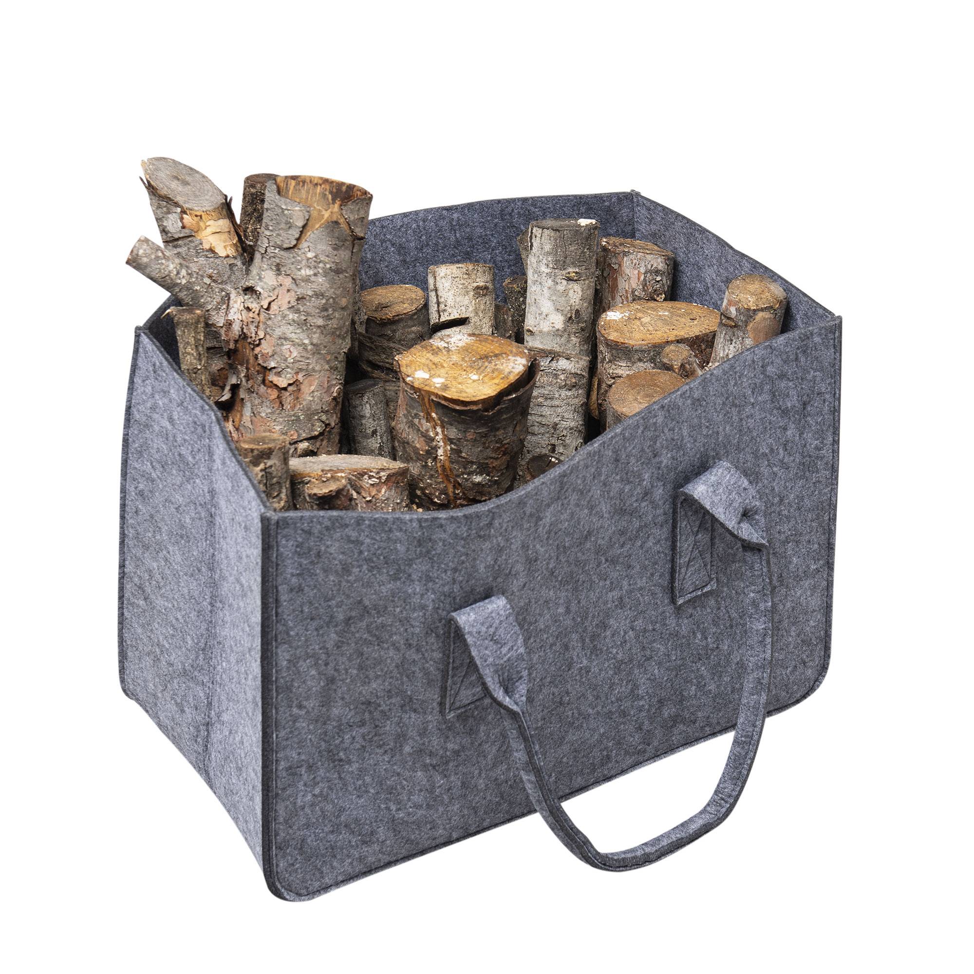 WERKA PRO - Sac à bûches en feutre gris WERKA PRO 50x27x34cm - Image 4