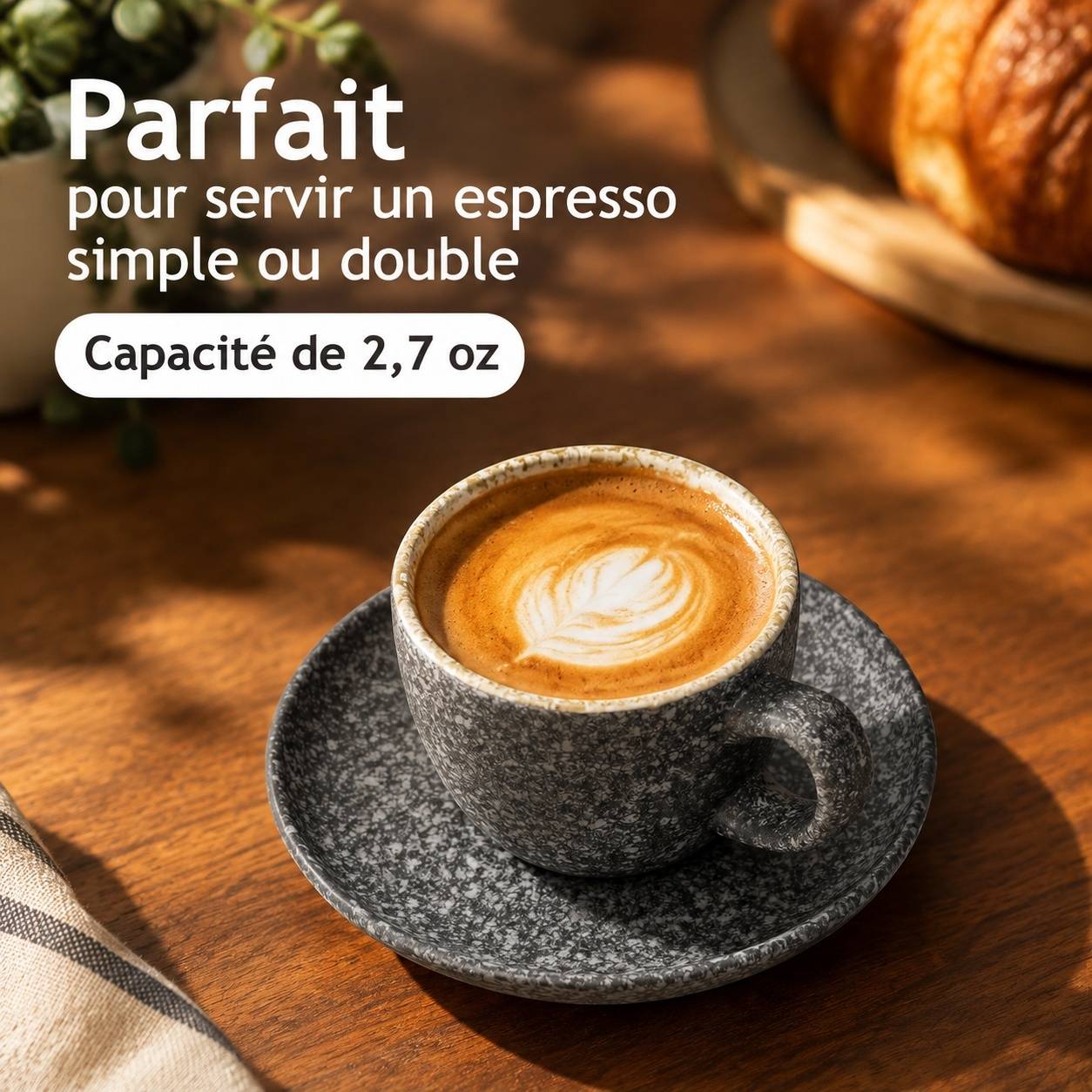 Set de 6 Tasses Espresso en Céramique avec Sous-tasses - Image 5