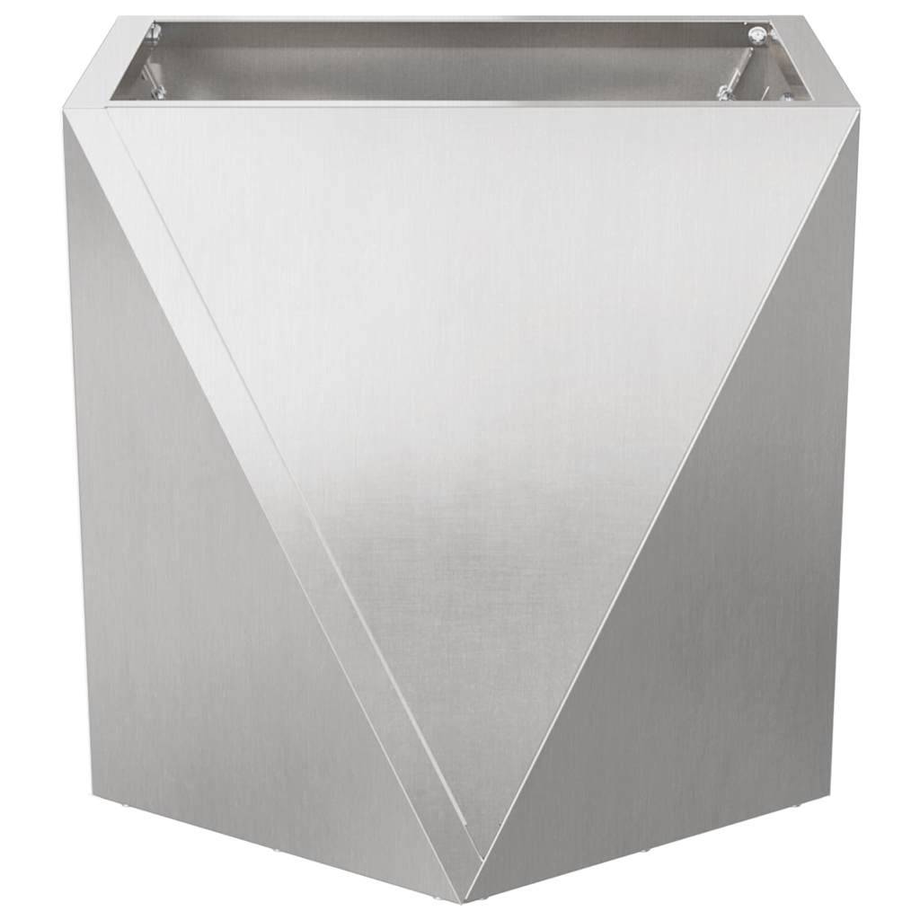 Jardinière acier inoxydable argent 30 x 30 x 30 cm - PANGIVO - Image 5
