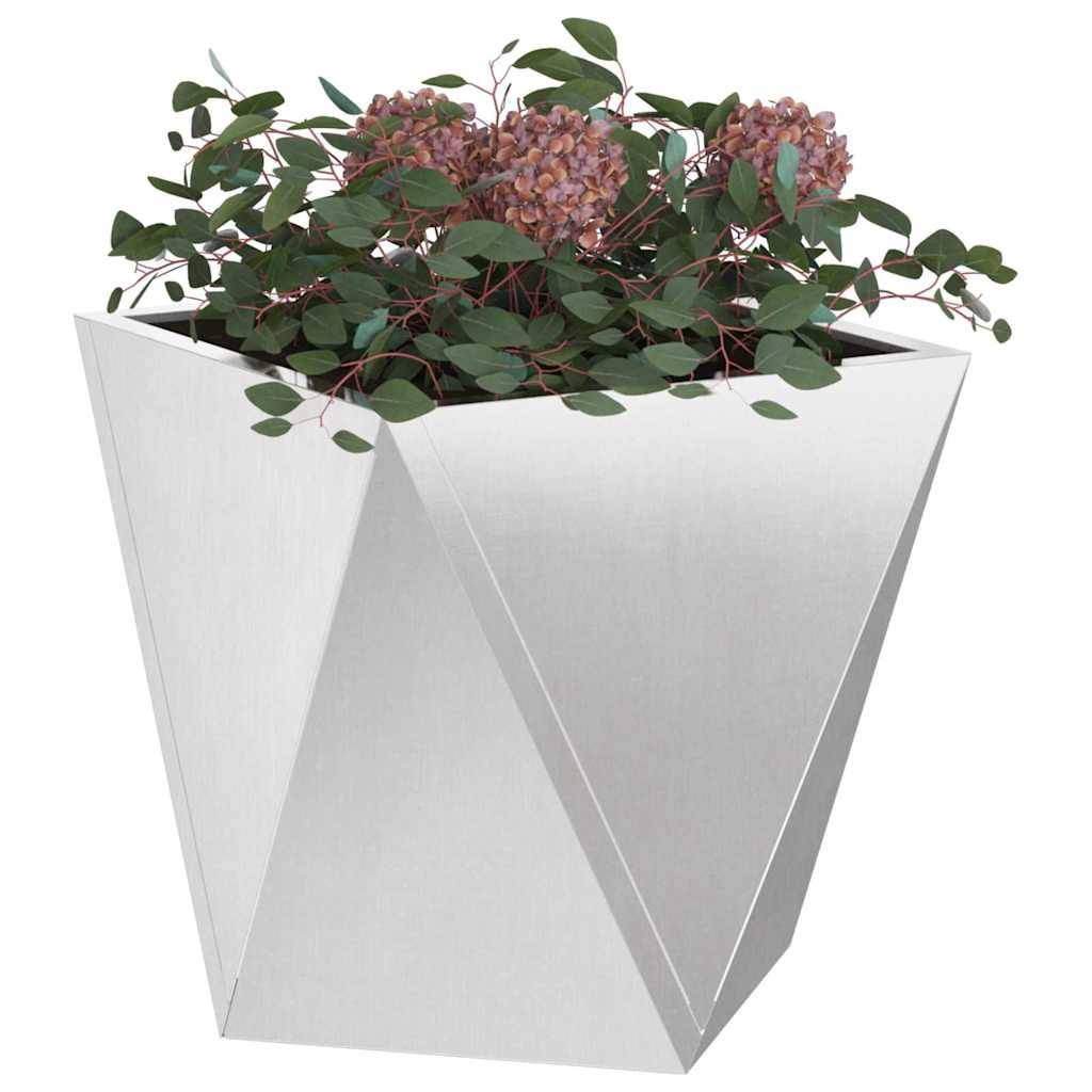 Jardinière acier inoxydable argent 30 x 30 x 30 cm - PANGIVO - Image 3
