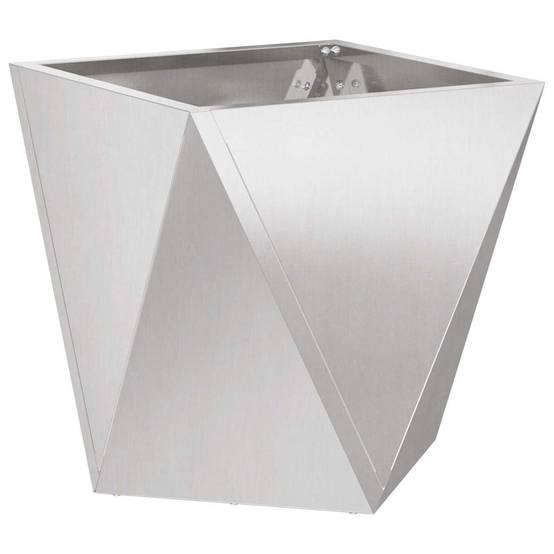 Jardinière acier inoxydable argent 30 x 30 x 30 cm - PANGIVO - Image 2