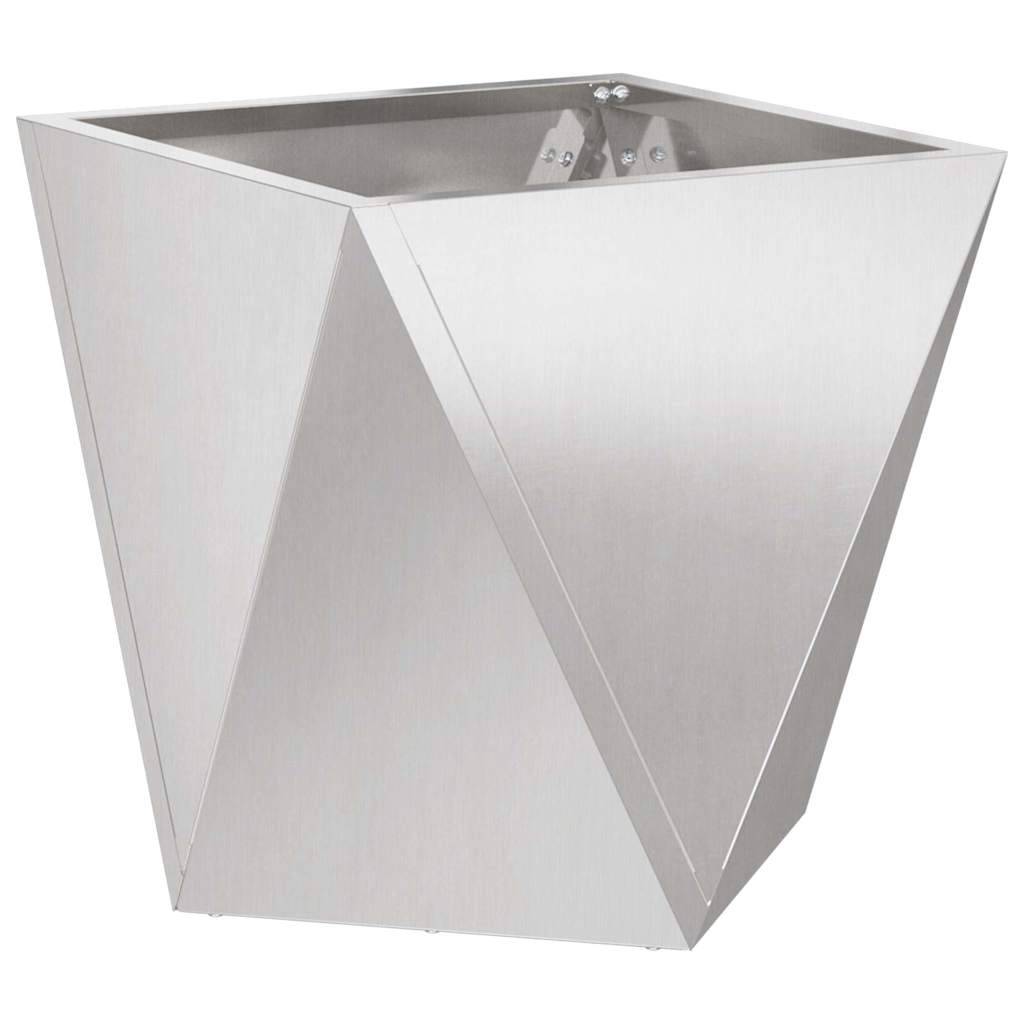 Jardinière acier inoxydable argent 30 x 30 x 30 cm - PANGIVO - Image 2