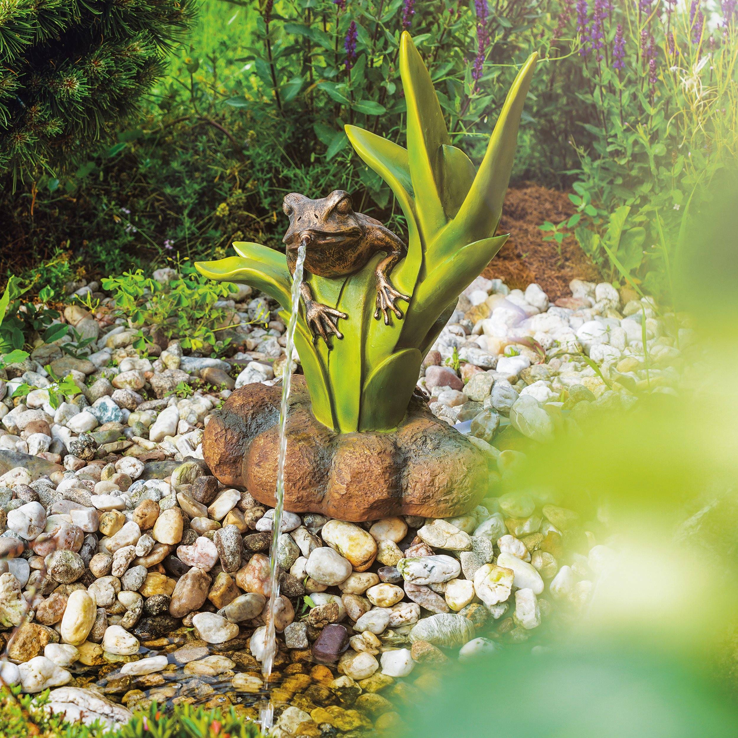 esotec - esotec Gargouille avec pompe solaire FROSCH figure de bassin figure de jardin H=22cm 101661 - Image 1