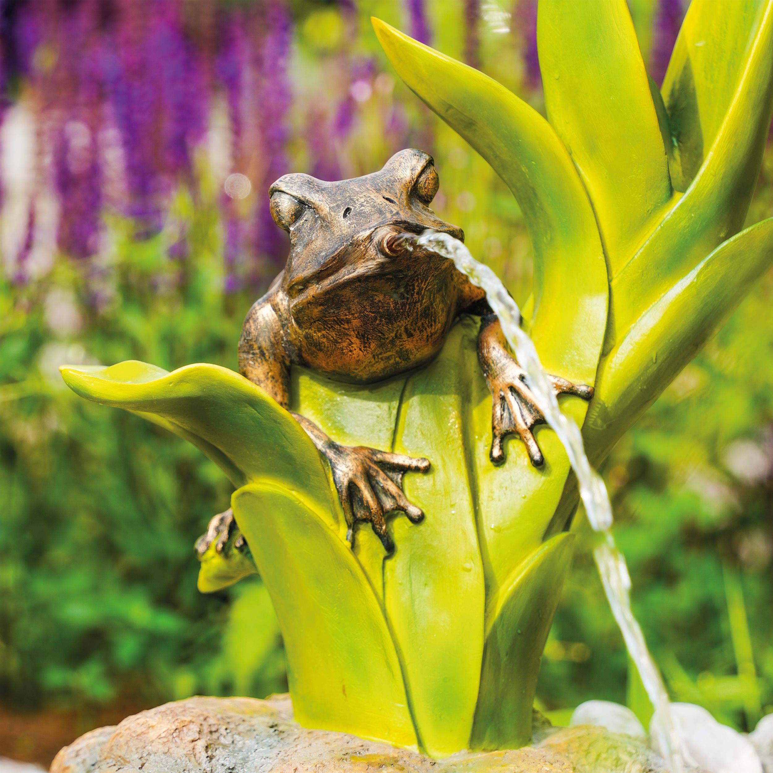 esotec - esotec Gargouille avec pompe solaire FROSCH figure de bassin figure de jardin H=22cm 101661 - Image 5