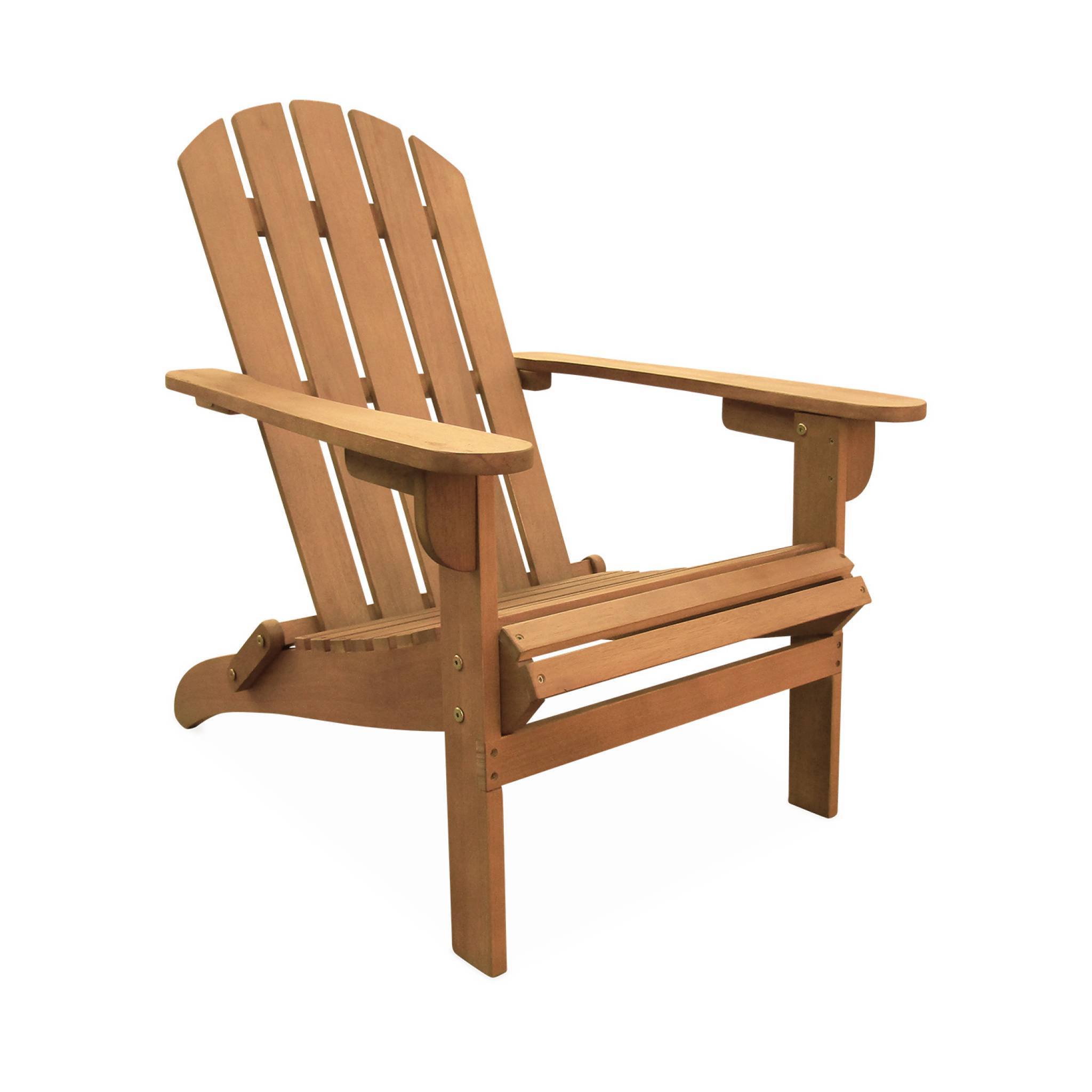 sweeek - Fauteuil de jardin en bois - Adirondack Salamanca- Eucalyptus. chaise de terrasse retro. siège de plage | sweeek - Image 2