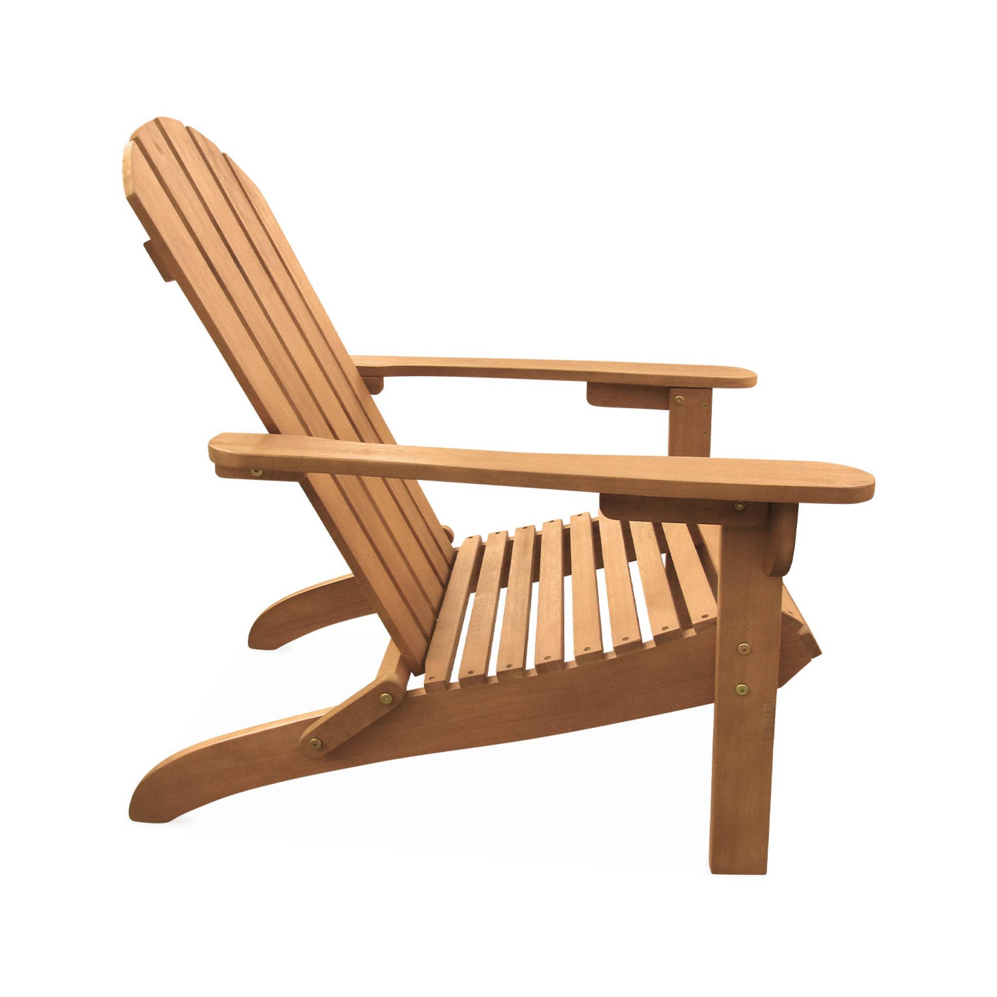sweeek - Fauteuil de jardin en bois - Adirondack Salamanca- Eucalyptus. chaise de terrasse retro. siège de plage | sweeek - Image 6