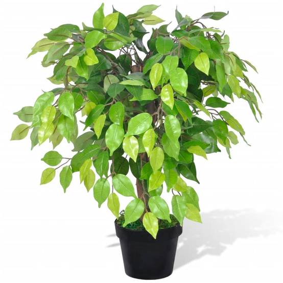 Plante artificielle palmier plastique vert 17.8 x 17.8 x 60 cm - PANGIVO - Image 1