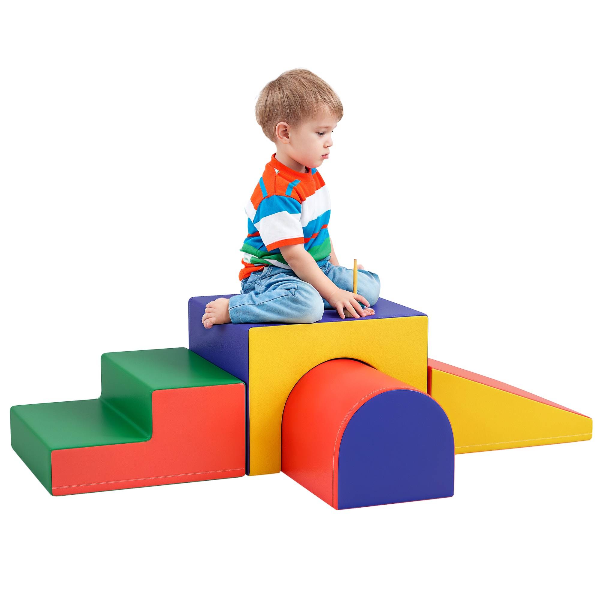 Module motricité bébé 4PCS parcours motricité bébé en mousse EPE pour enfants d'âge préscolaire, multicolore - Image 1
