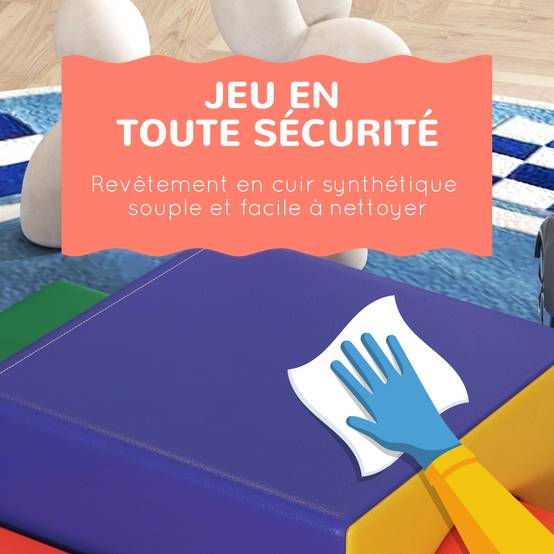 Module motricité bébé 4PCS parcours motricité bébé en mousse EPE pour enfants d'âge préscolaire, multicolore - Image 9
