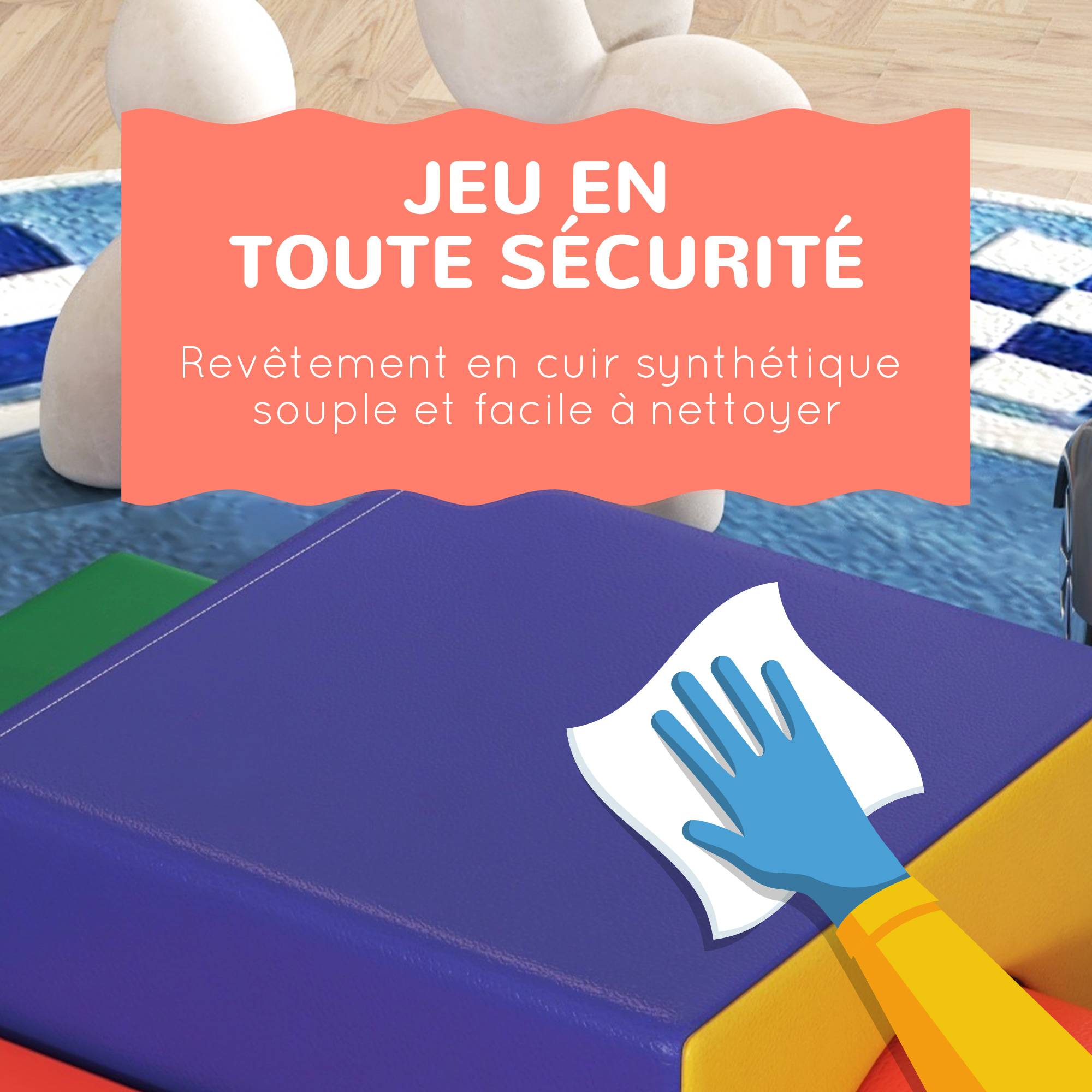 Module motricité bébé 4PCS parcours motricité bébé en mousse EPE pour enfants d'âge préscolaire, multicolore - Image 9