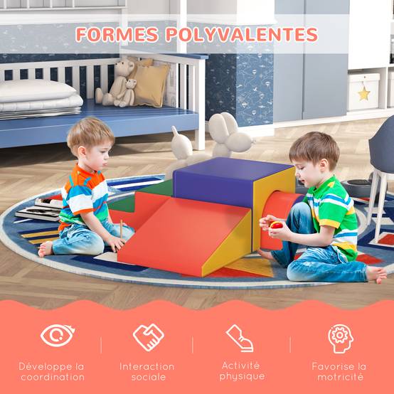 Module motricité bébé 4PCS parcours motricité bébé en mousse EPE pour enfants d'âge préscolaire, multicolore - Image 6