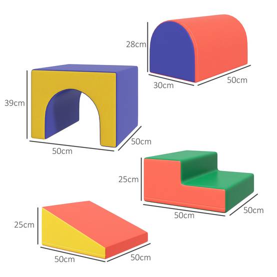 Module motricité bébé 4PCS parcours motricité bébé en mousse EPE pour enfants d'âge préscolaire, multicolore - Image 5