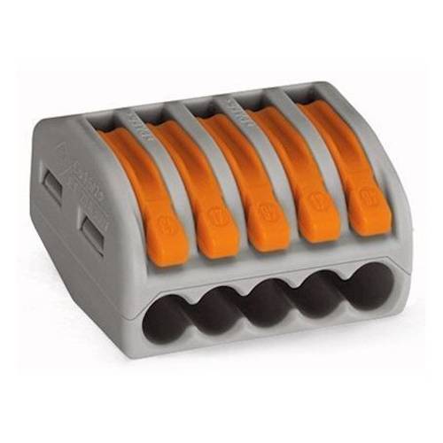 Borne pour boîte de dérivation CLASSIC avec leviers 2,50mm² gris - WAGO - 222-415