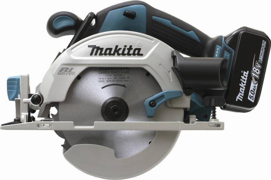 Scie circulaire 18 V Li-Ion 5 Ah Ø 165 mm MAKITA - 2 batteries, chargeur, coffret - DHS680RTJ - Image 1