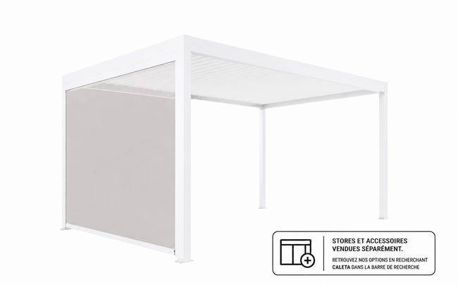 Pergola Bioclimatique Aluminium Autoportante Blanc 5x3 Manuelle S ORIAL France - Image 4
