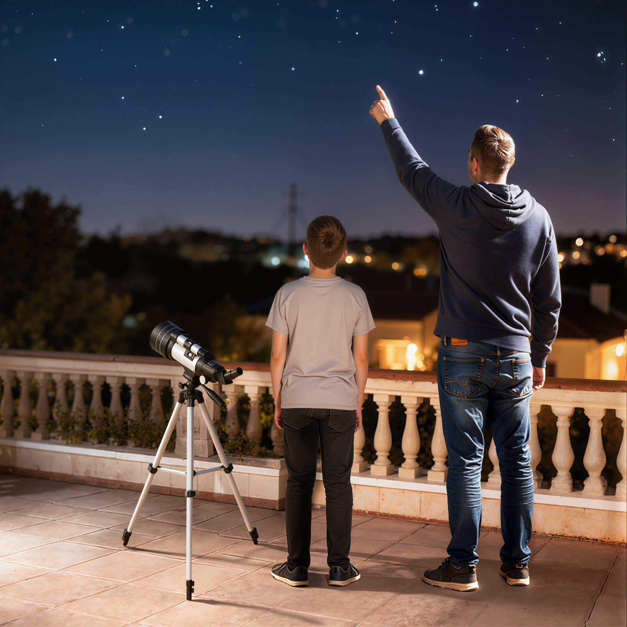Télescope Astronomique 70 mm, Télescope Réfracteur 100X/50X/30X avec 3 Oculaires, Monture AZ 300 mm, 76x76x133cm, Blanc - Image 4