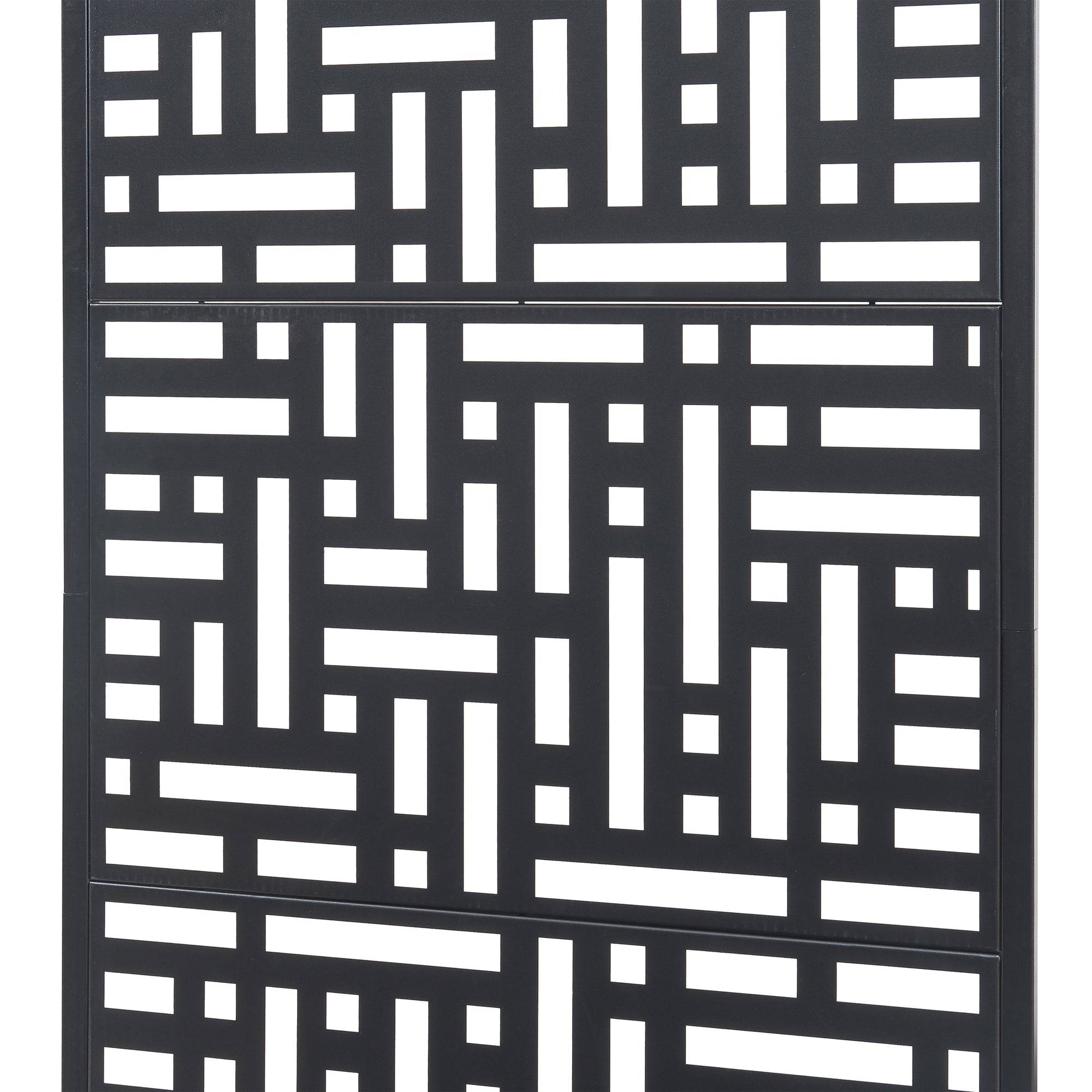 Jardinière bac à plante fleur brise-vue acier galvanisé 190 x 82 x 38 cm noir - Image 4