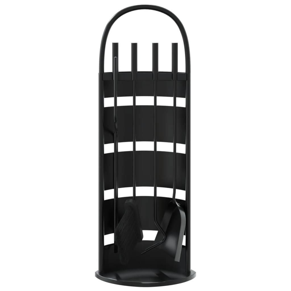 Set Serviteur de Cheminée Acier 5 Pièces pour Foyer Entretien du Feu 66 cm Noir - ComfortXL Outdoor Living - Image 4