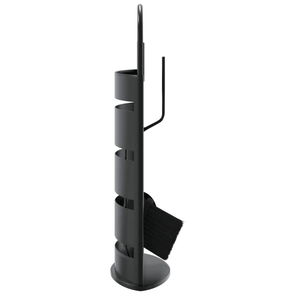 Set Serviteur de Cheminée Acier 5 Pièces pour Foyer Entretien du Feu 66 cm Noir - ComfortXL Outdoor Living - Image 5