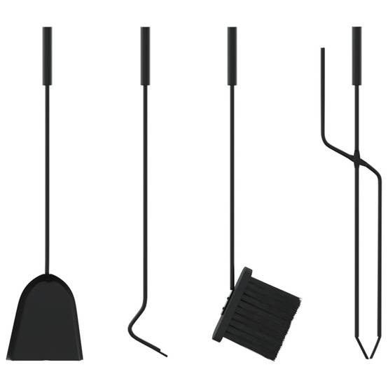 Set Serviteur de Cheminée Acier 5 Pièces pour Foyer Entretien du Feu 66 cm Noir - ComfortXL Outdoor Living - Image 9