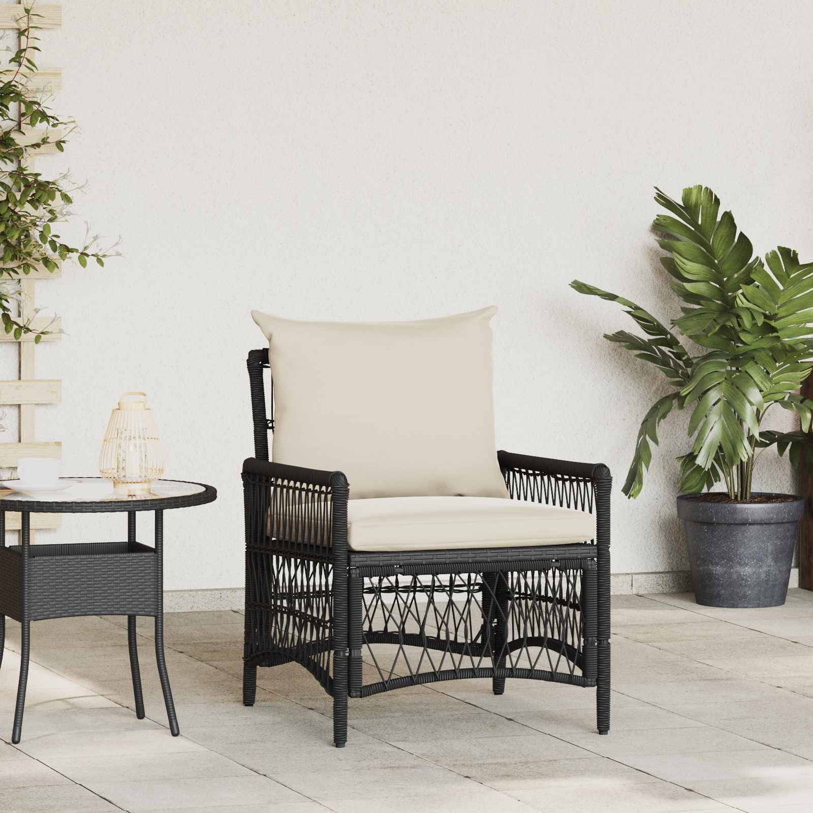 Vidaxl - Chaise de jardin Noir polyrotin vidaXL 42006217