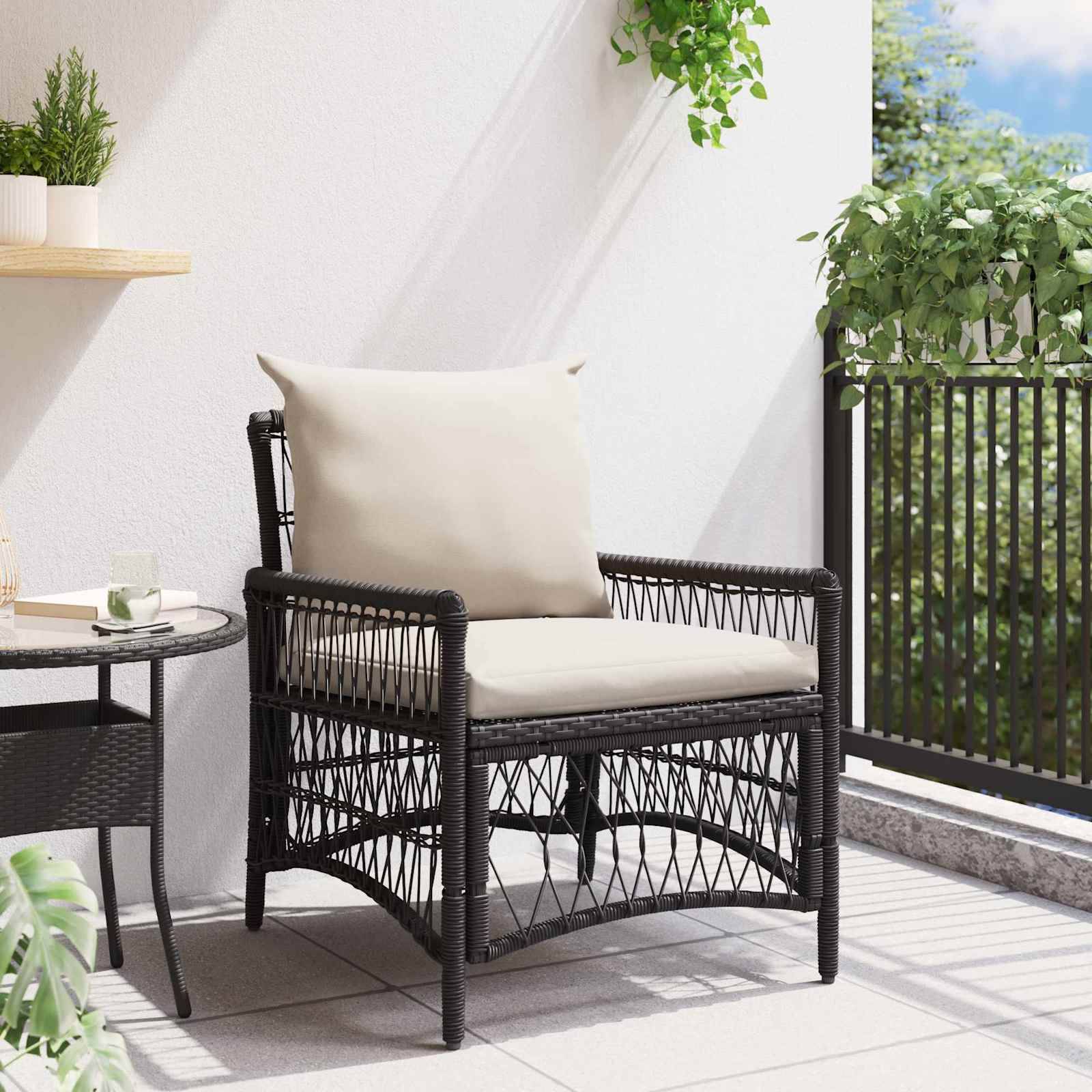 Vidaxl - Chaise de jardin Noir polyrotin vidaXL 42006217 - Image 4