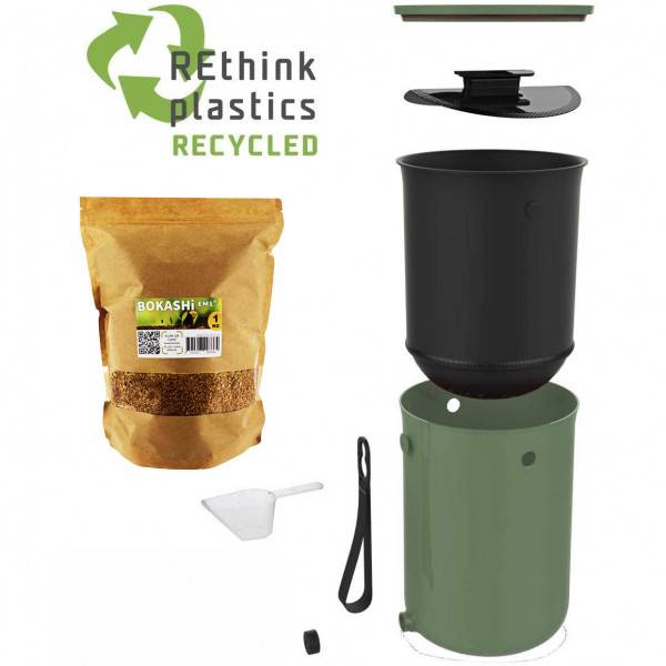 Lot de 2 Bokashi Organko 2 Olive (9,6L) + 1 kg d'Activateur EM-1 - Image 4