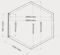 Habrita - Habillage bois hexagonal pour spas et piscines gonflables / largeur extérieure 2,63 m x largeur intérieure bord à bord 2,09 m x hauteur 0,71 m - Image 2