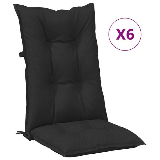 PANGIVO - Coussins de chaise dossier haut polyester mélange noir 120 x 50 x 7 cm - PANGIVO - Image 4