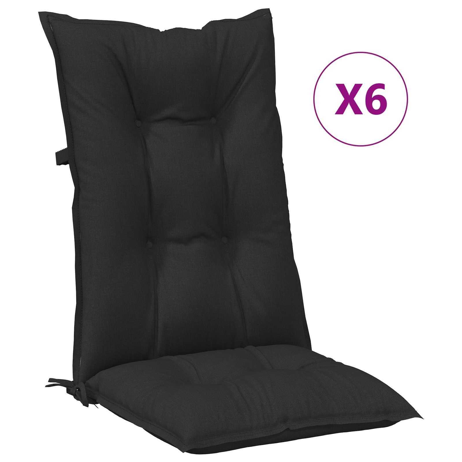 PANGIVO - Coussins de chaise dossier haut polyester mélange noir 120 x 50 x 7 cm - PANGIVO - Image 4