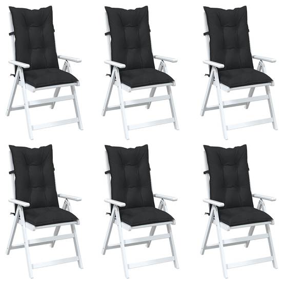 PANGIVO - Coussins de chaise dossier haut polyester mélange noir 120 x 50 x 7 cm - PANGIVO - Image 3