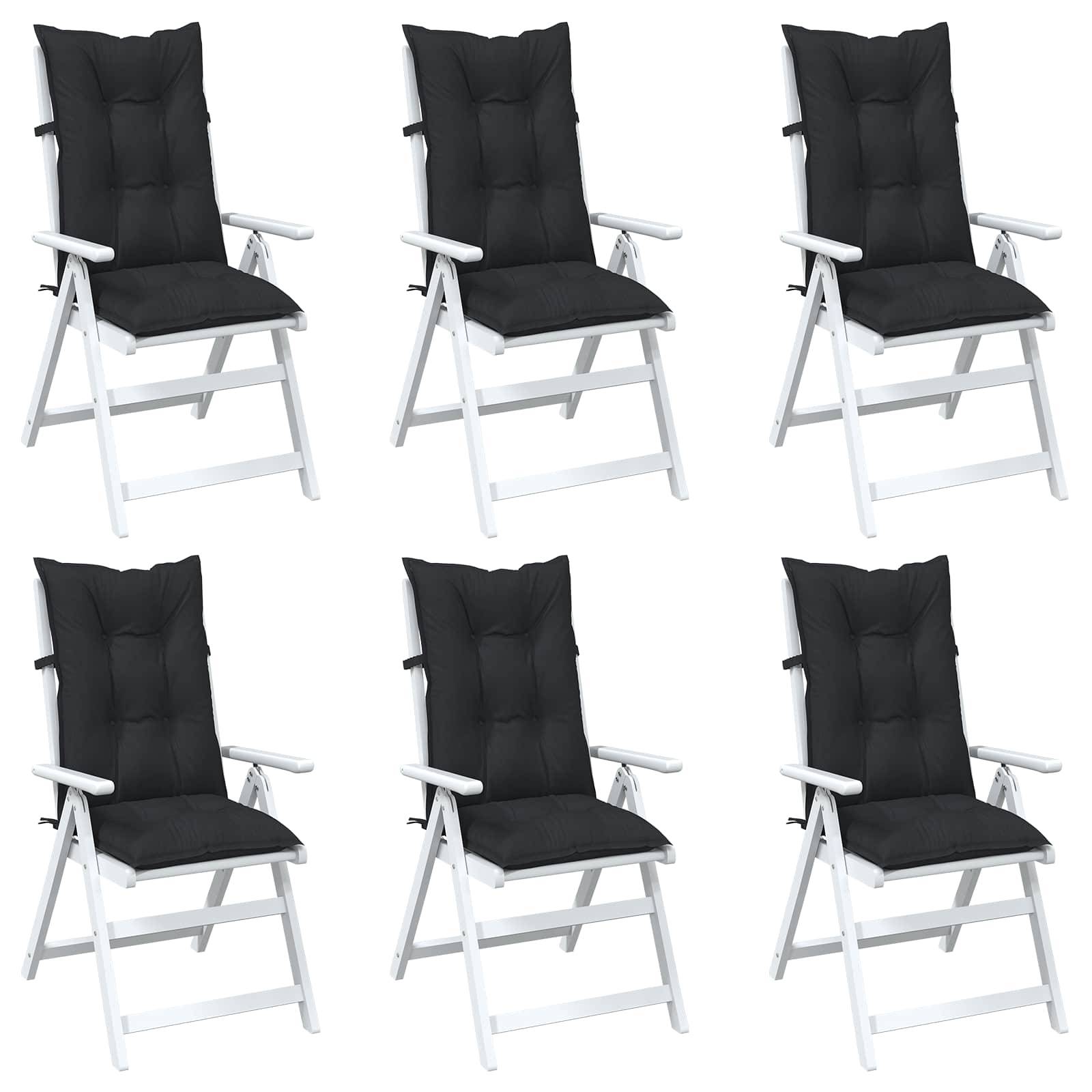 PANGIVO - Coussins de chaise dossier haut polyester mélange noir 120 x 50 x 7 cm - PANGIVO - Image 3