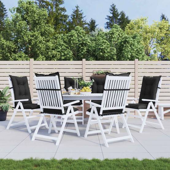 PANGIVO - Coussins de chaise dossier haut polyester mélange noir 120 x 50 x 7 cm - PANGIVO - Image 1