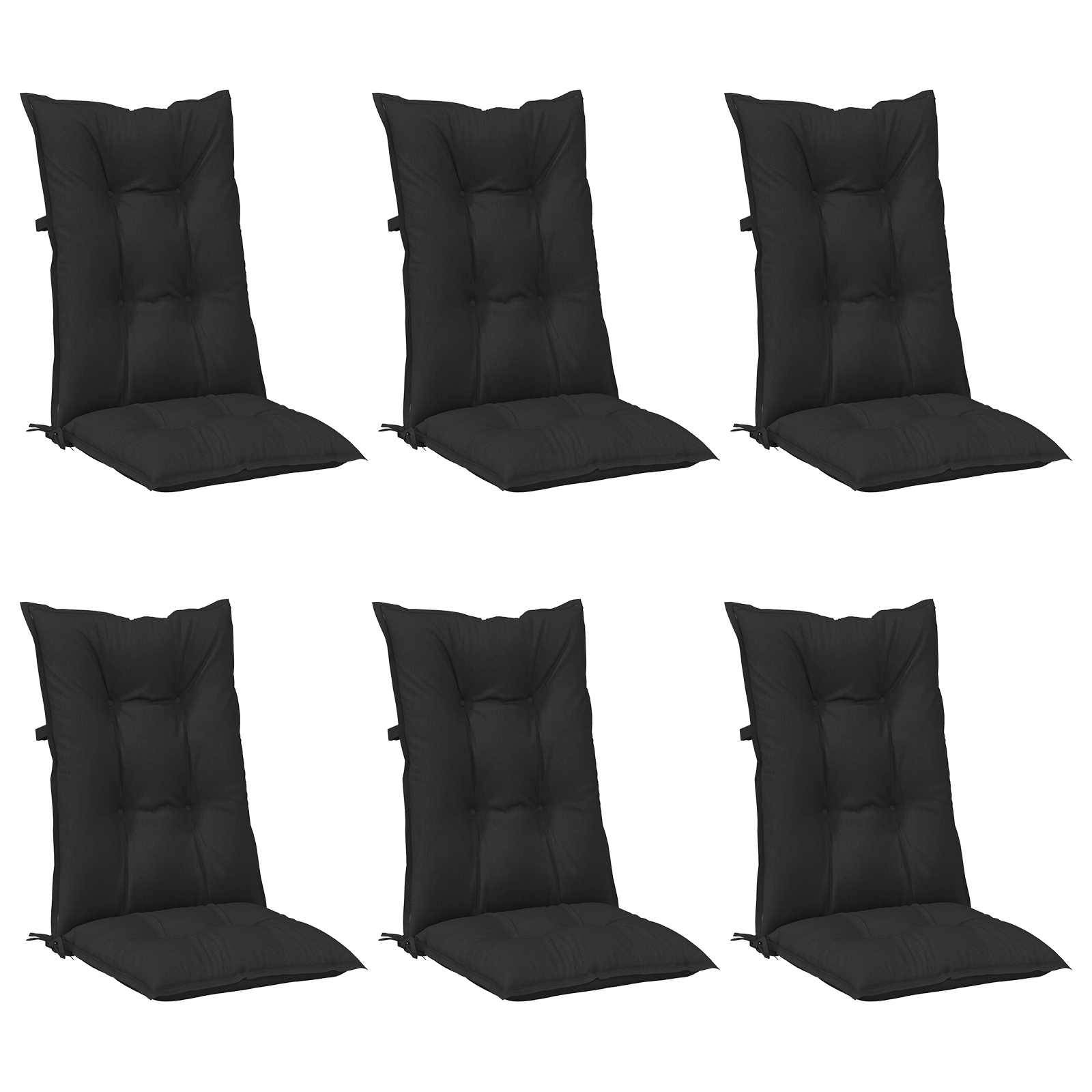 PANGIVO - Coussins de chaise dossier haut polyester mélange noir 120 x 50 x 7 cm - PANGIVO - Image 2