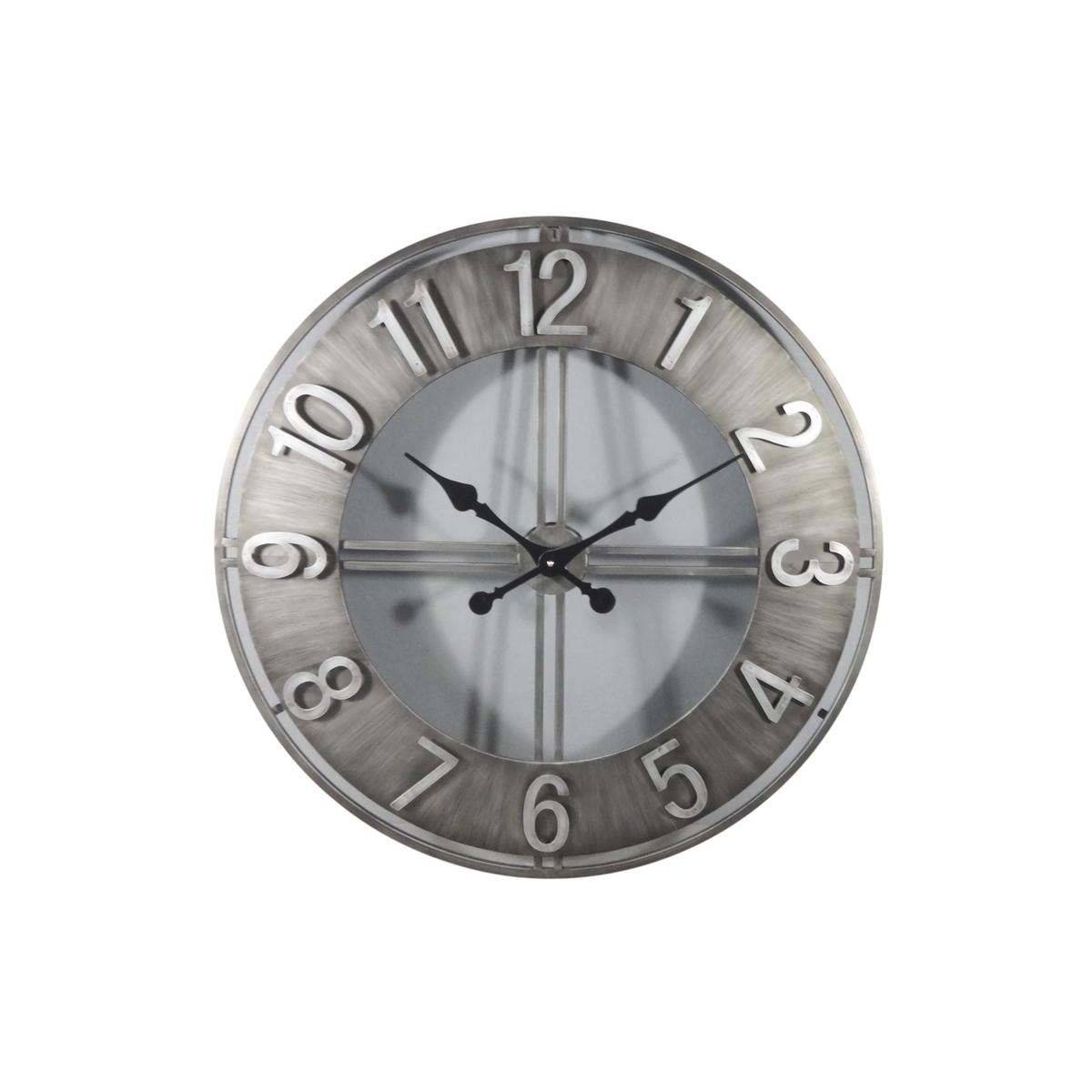 Aubry Gaspard - Horloge ronde en métal esprit aviateur - Image 1