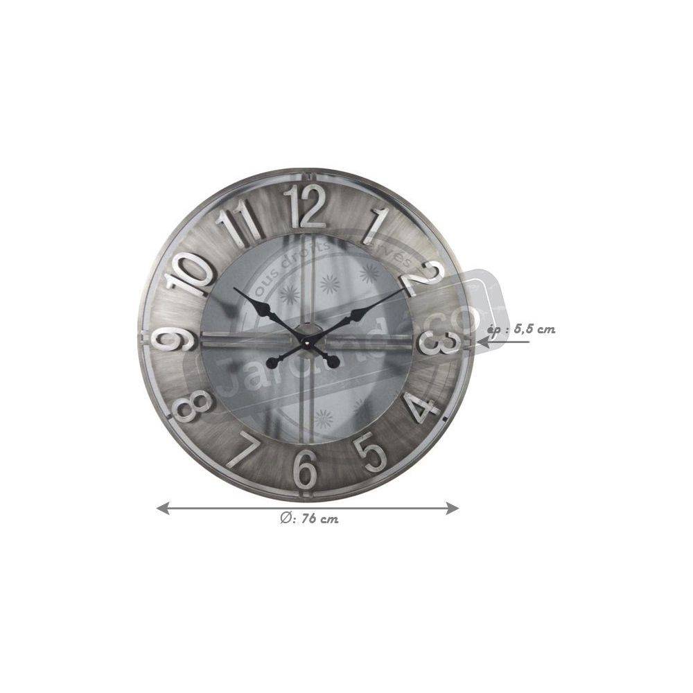 Aubry Gaspard - Horloge ronde en métal esprit aviateur - Image 2