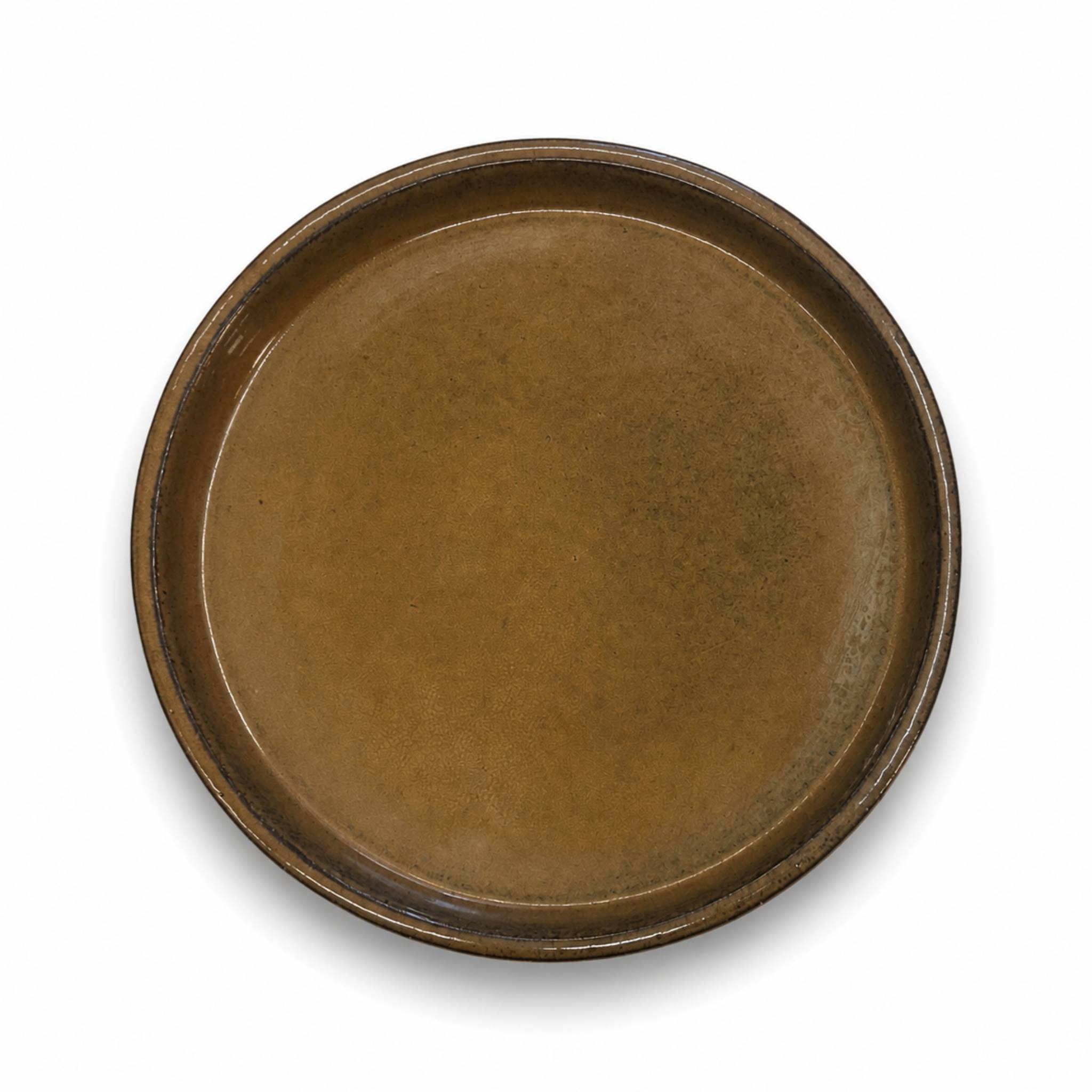 Soucoupe ronde 28cm miel ambré - Image 1