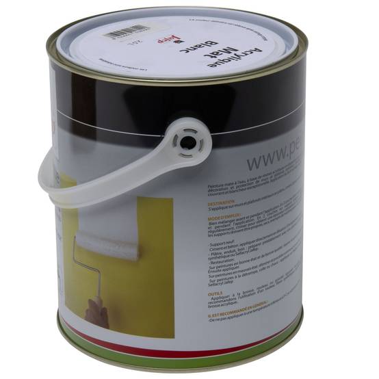 Peinture acrylique Blanc mat Jafep - 2,5 L - Image 3