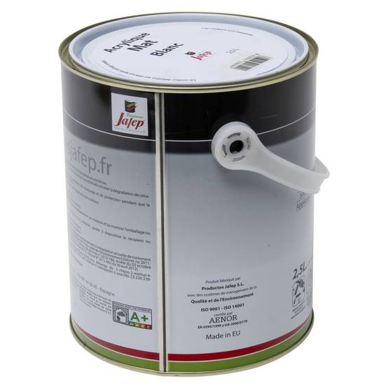 Peinture acrylique Blanc mat Jafep - 2,5 L - Image 5