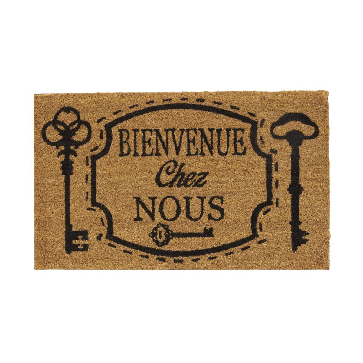 Aubry Gaspard - Paillasson coco intérieur extérieur 75 x 45 cm Clés bienvenue chez nous - Image 1