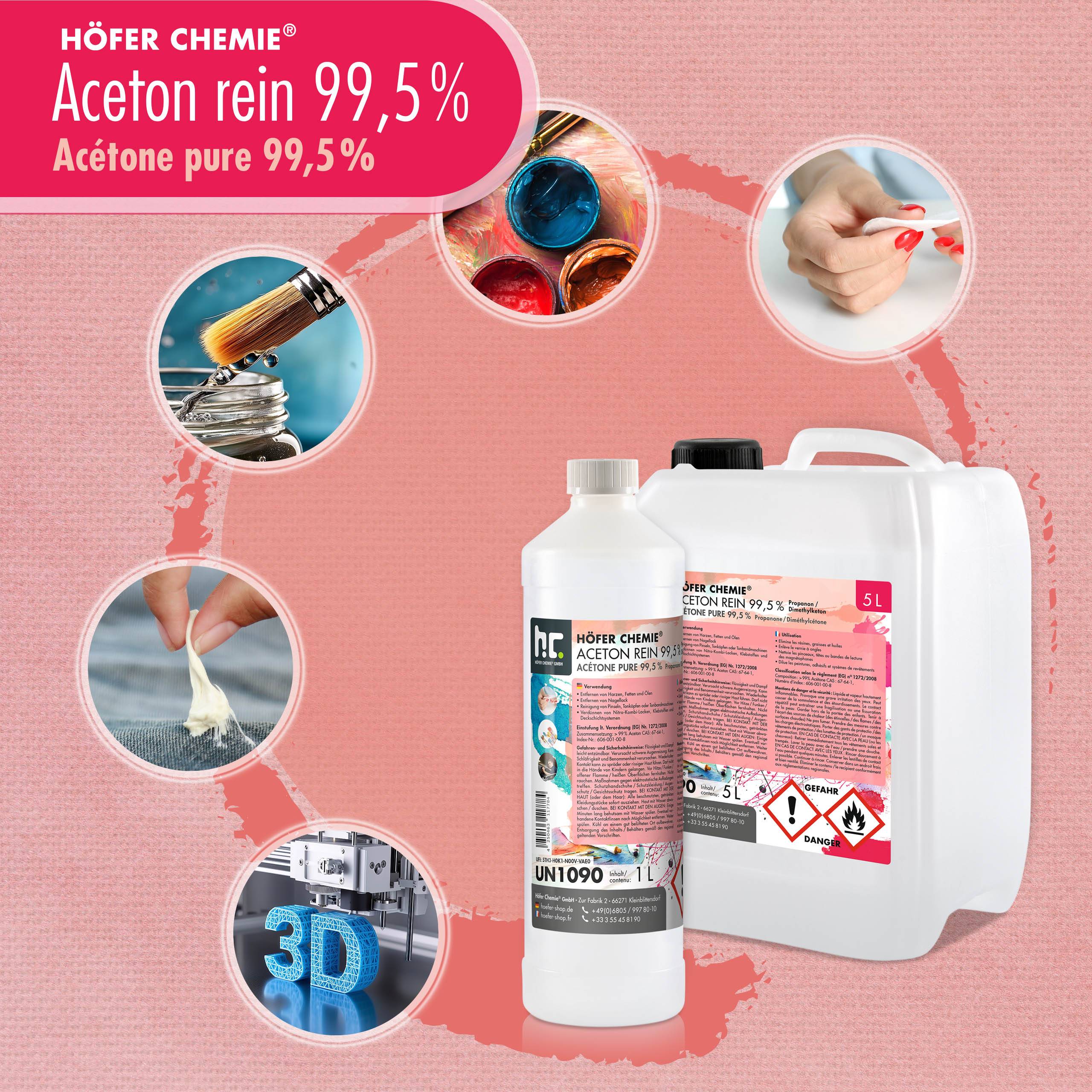Acétone pur 99,5% Höfer Chemie® en bidon de 10 L x 3 - Image 4