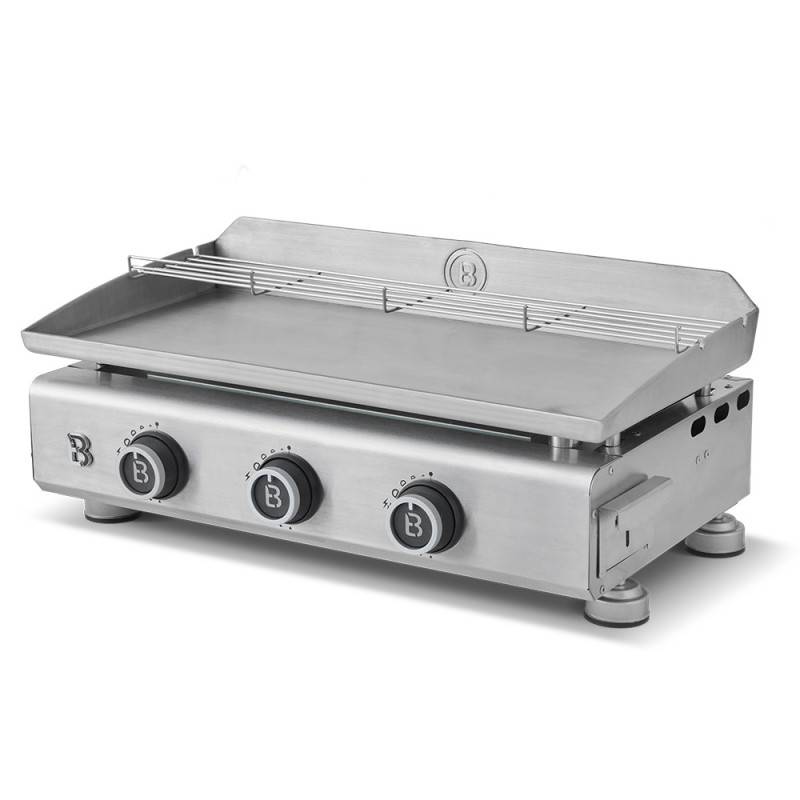 Plancha gaz Silvia EVO Inox 3 feux - BRASERO BY FAVEX - 7,95 kW – Plaque inox – Surface 67 x 34 cm – LONGTIME® - Image 1