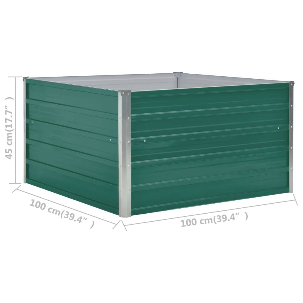 Jardinière 100 x 100 x 45 cm acier galvanisé vert - Image 5