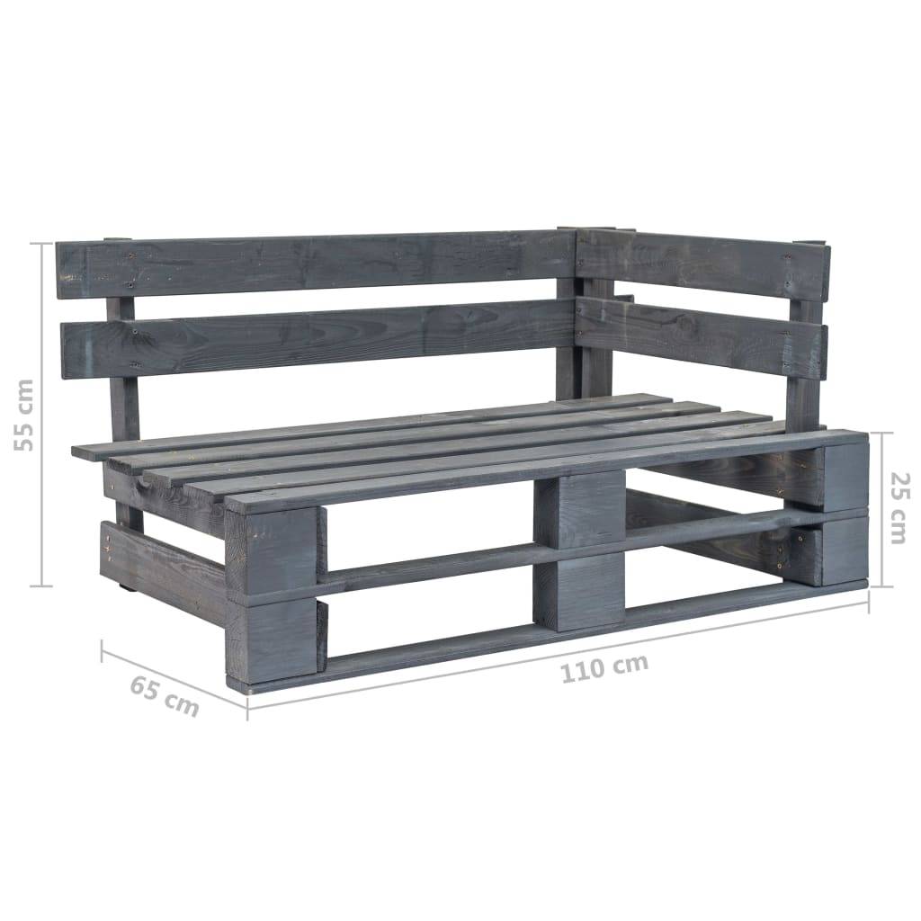 Vidaxl - Salon de jardin palette 6pcs avec coussins Pin imprégné de gris vidaXL 3066993 - Image 3