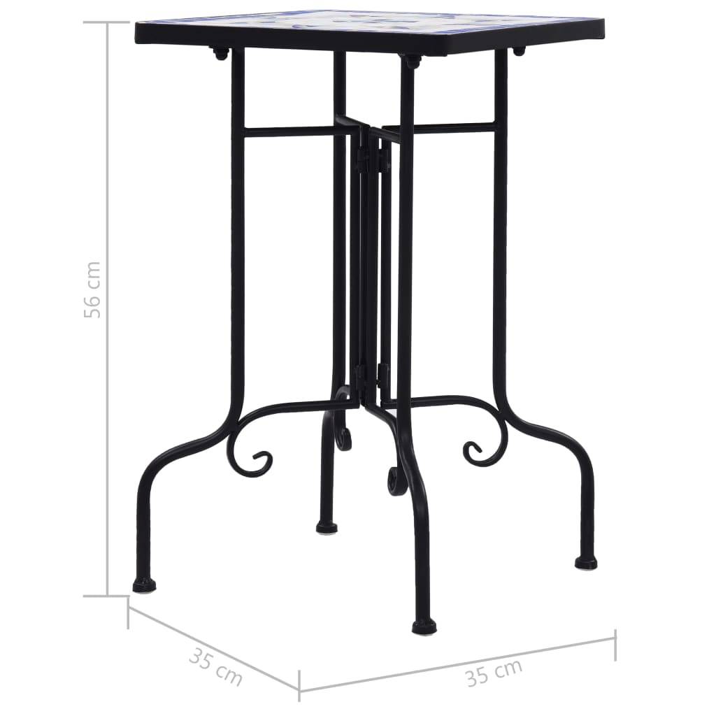 Maison Chic - Table de jardin - Table de bistro mosaïque bleu et blanc Céramique HL903 - Image 7